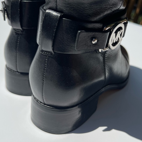 MICHAEL KORS BLACK SILVER TALL RIDING BOOTS - Picture 3 of 10